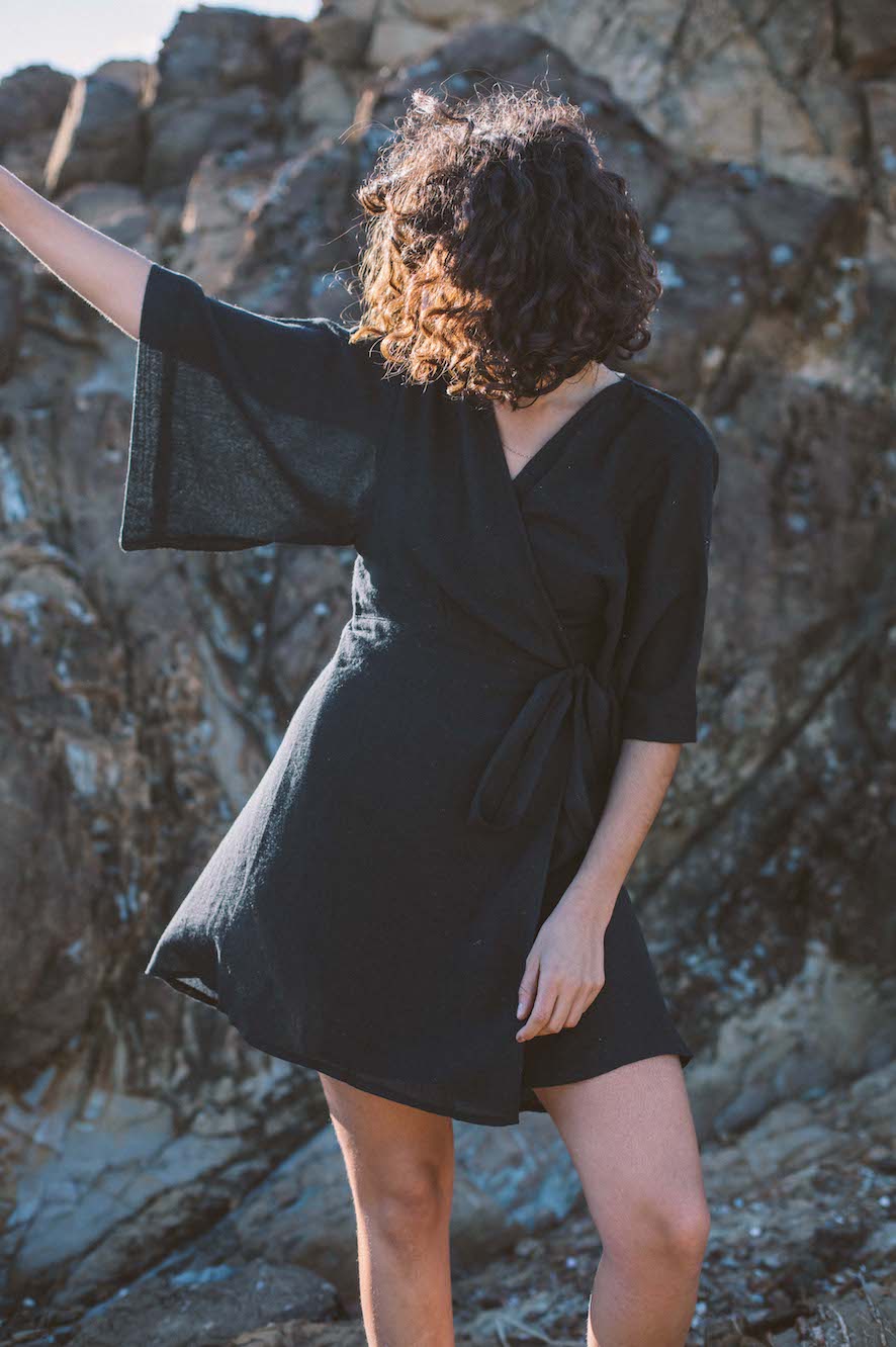 Maeve | Wrap dress | Black | Women - HempStitch.