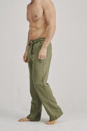 Premium Hemp Drawstring Beach Pants | Khaki | Mens - HempStitch.