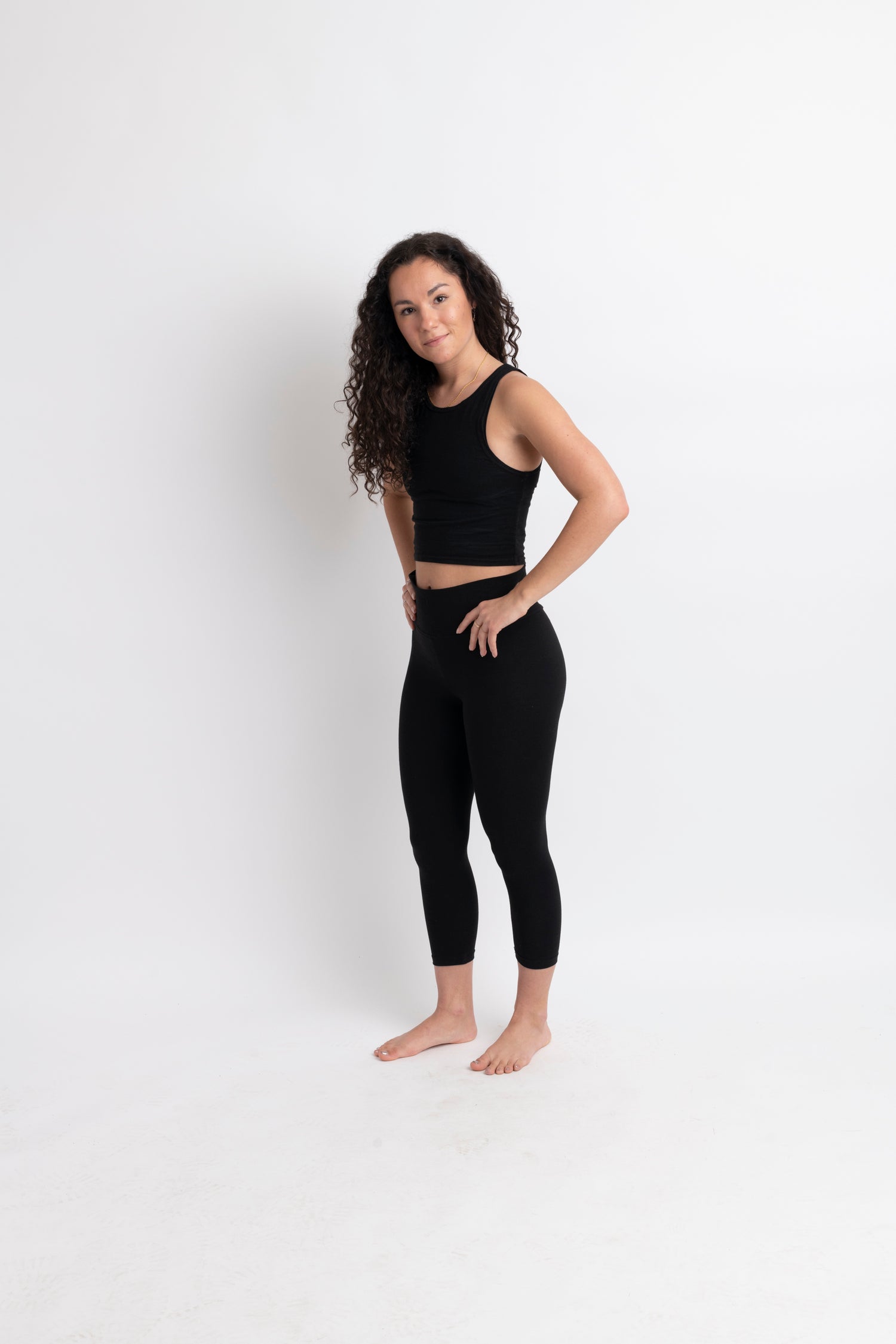 Athleisure Capri Leggings | Black | Women - HempStitch.