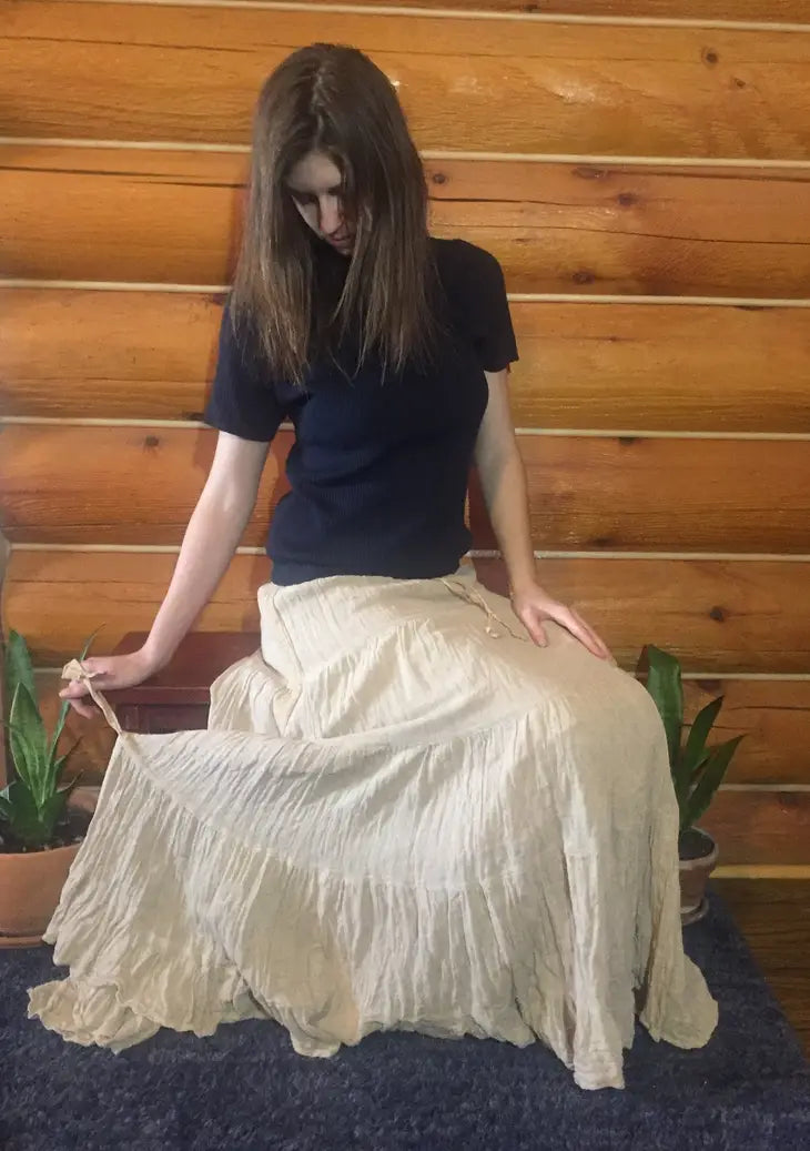 100% Hemp Skirt | Natural | Long - HempStitch.