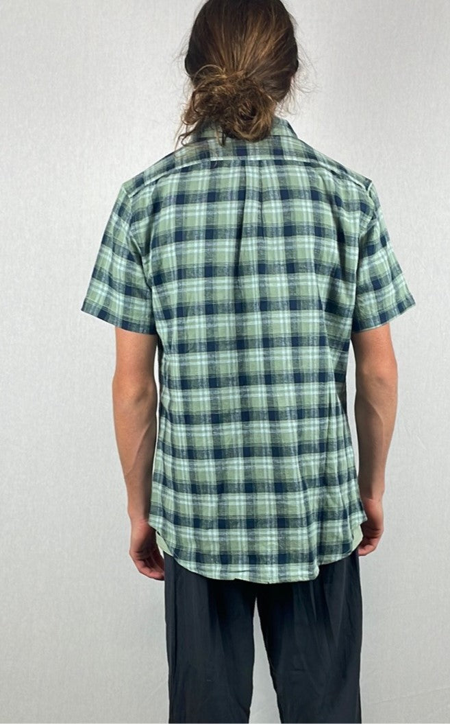 Collared Check Shirt | Blue & Green | Men