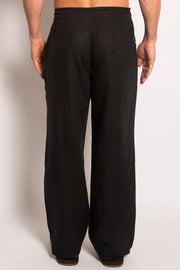 Premium Hemp Drawstring Beach Pants  | Black | Mens - HempStitch.