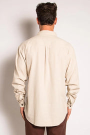 Relaxed Long Sleeve Shirt | Bone | Men - HempStitch.